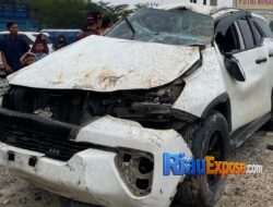 Toyota Fortuner Laka Tunggal di Sorek, 1 Orang Dikabarkan Tewas