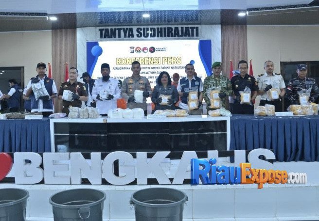 Polres Bengkalis Gagalkan Peredaran Narkoba Rp80,7 Miliar, 279.893 Jiwa Terselamatkan