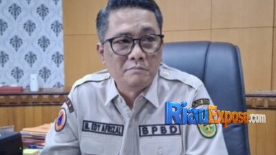 Kepala BPBD Riau M Edy Afrizal melaporkan kondisi Karhutla Riau kepada Presiden Prabowo