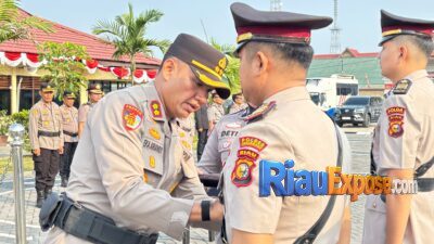 Sertijab Kasat Lantas Polres Inhu, Fikri Kurniawan Tukar Posisi dengan Luthfi Indra Praja